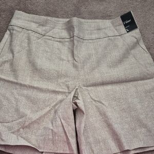 New York & Company Linen-Blend Neutral Shorts - Light Taupe